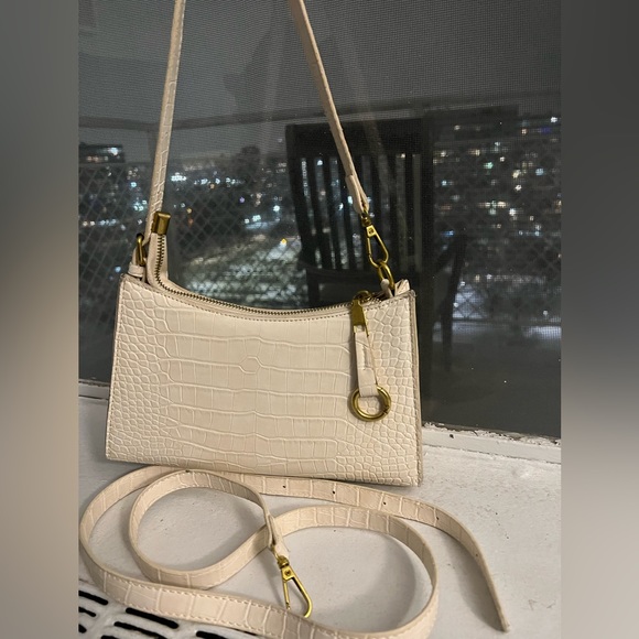 Retro Classic Shoulder Bag Purse Crossbody Vintage Crocodile Pattern -2 Straps - Picture 2 of 5